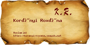 Korányi Roxána névjegykártya